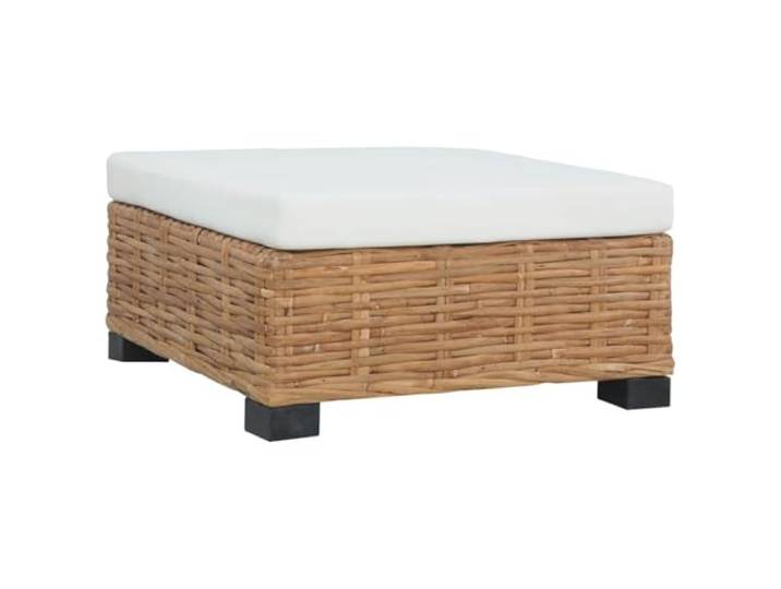 vidaXL Fußhocker mit Auflage Hocker Sitzhocker Fußablage Schemel Sitzbank Rattanhocker Natur Rattan