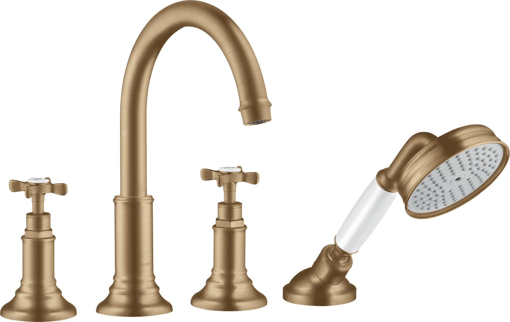 hansgrohe Fertigmontageset Axor Montreux 4-L-BW-Rand-Arm, m Kreuzgr., brush. bron