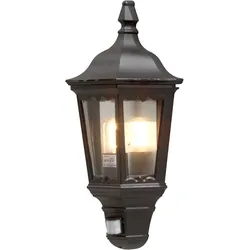 Konstsmide Wandleuchte Firenze, matt schwarz, klares Glas, mit Bewegungsmelder (7230-750)