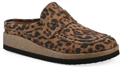Women's Brinlee Footbeds Clog by White Mountain in Brown Leopard Suede (Size 5 M)