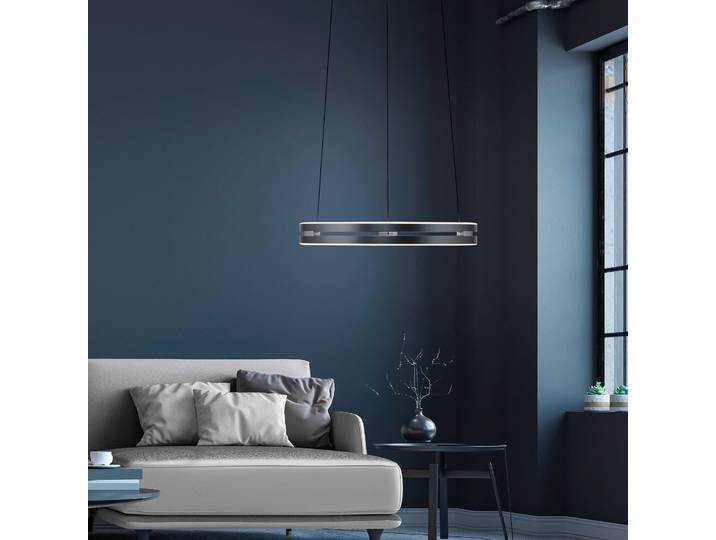 E-Loop LED-Hängelampe, mystic grey, Ø 50 cm, Alu, CCT - PURE PURE E-Loop - Wohnzimmer - Modern - Metall - Mehrflammig