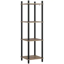 Vicco, Regal, Eckregal Bivio, Goldkraft Eiche/Anthrazit, 30 x 102.5 cm 4 Ablageflächen (30 x 30 x 102.50 cm)