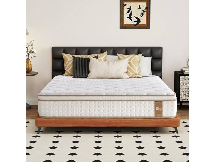slily Matelas 120x190 28cm Épaisseur Matelas Hybride de Luxe à Mémoire de Forme et Ressorts Ensachés Indépendants