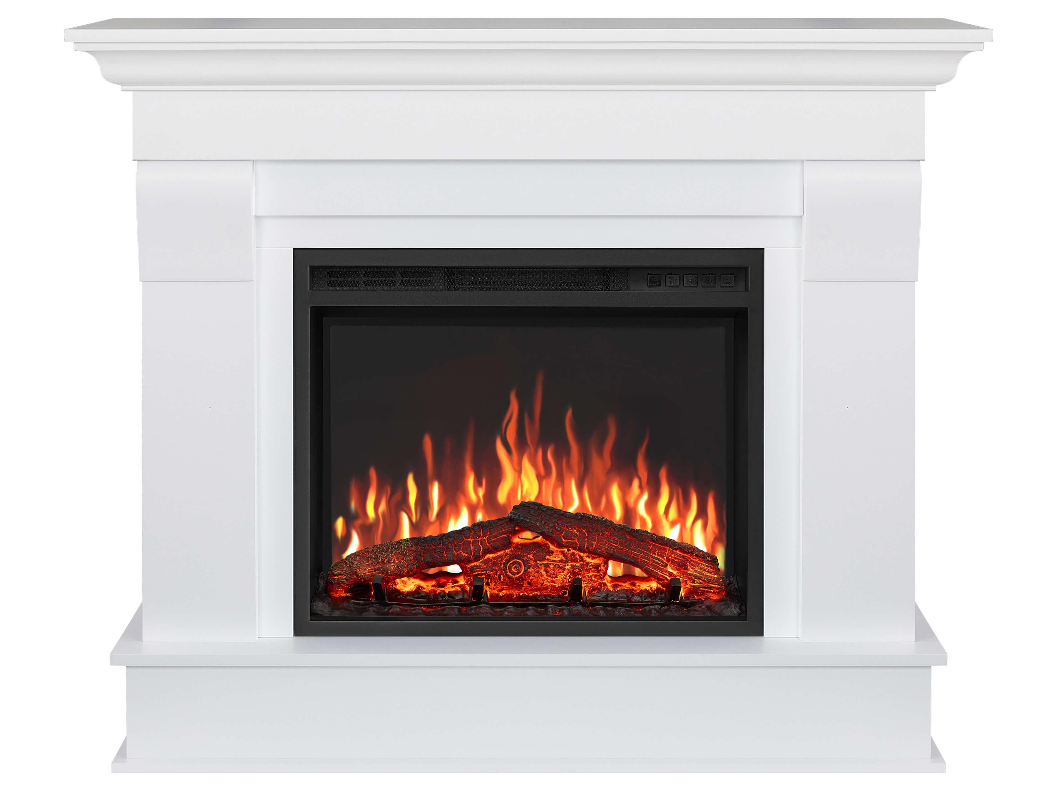 Elektrokamin ArtiFlame Albion AF24 Weiß - freistehend, 3D-Flammeneffekt, LED, 0,9-1,8 kW, bis 30 m², mit Soundeffekt
