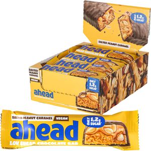 ahead Schokoriegel Low Sugar Salted Peanut Caramel, 560 g, je 35 g, 16 Riegel