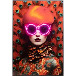 KARE DESIGN LED-Wandbild 120 x 80 cm Fancy Red Lady Acryl Bunt