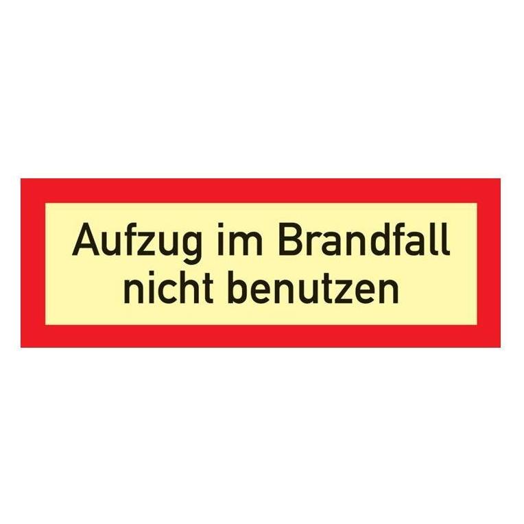 HP Autozubehör Brandschutzzeichen DIN 4066 L297xB105 mm Aufzug im Brandfall nicht benutzen Kunststoff (57797)