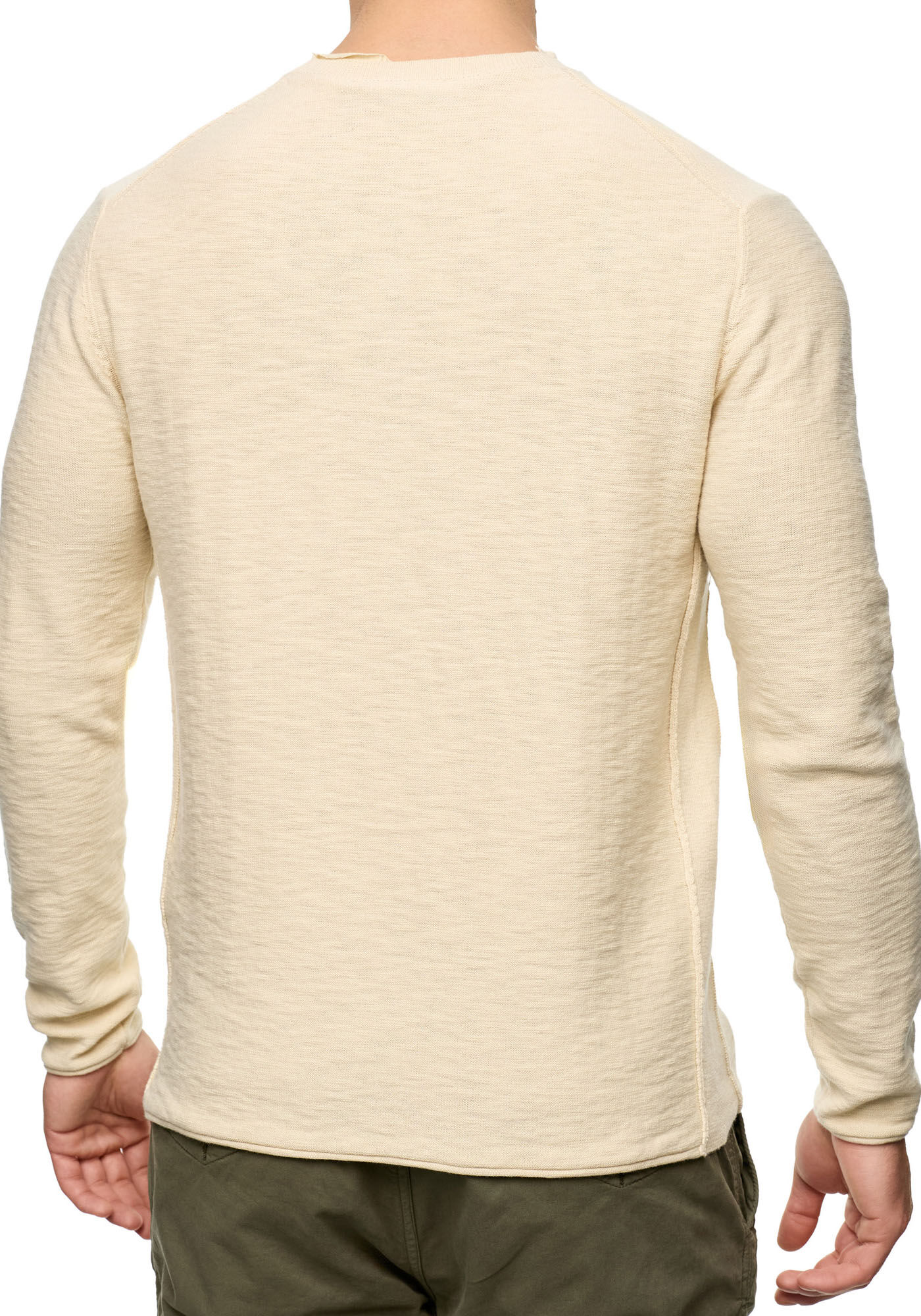 Rundhalspullover INDICODE "INHoffmann", Herren, Gr. S, grau (fog), Strick, Obermaterial: 100% Baumwolle, unifarben, regular fit, Rundhals, Pullover Rundhalspullover