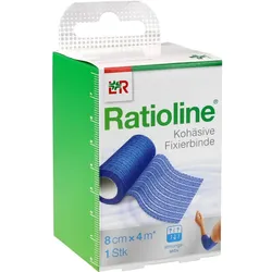 Ratioline Acute Fixierbinde Kohäsiv 8cmx4M Blau 1 ST