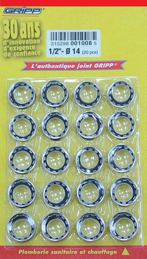 Paquet de 20 collets mobiles 15x21 D14 GRIPP 1008 Noir