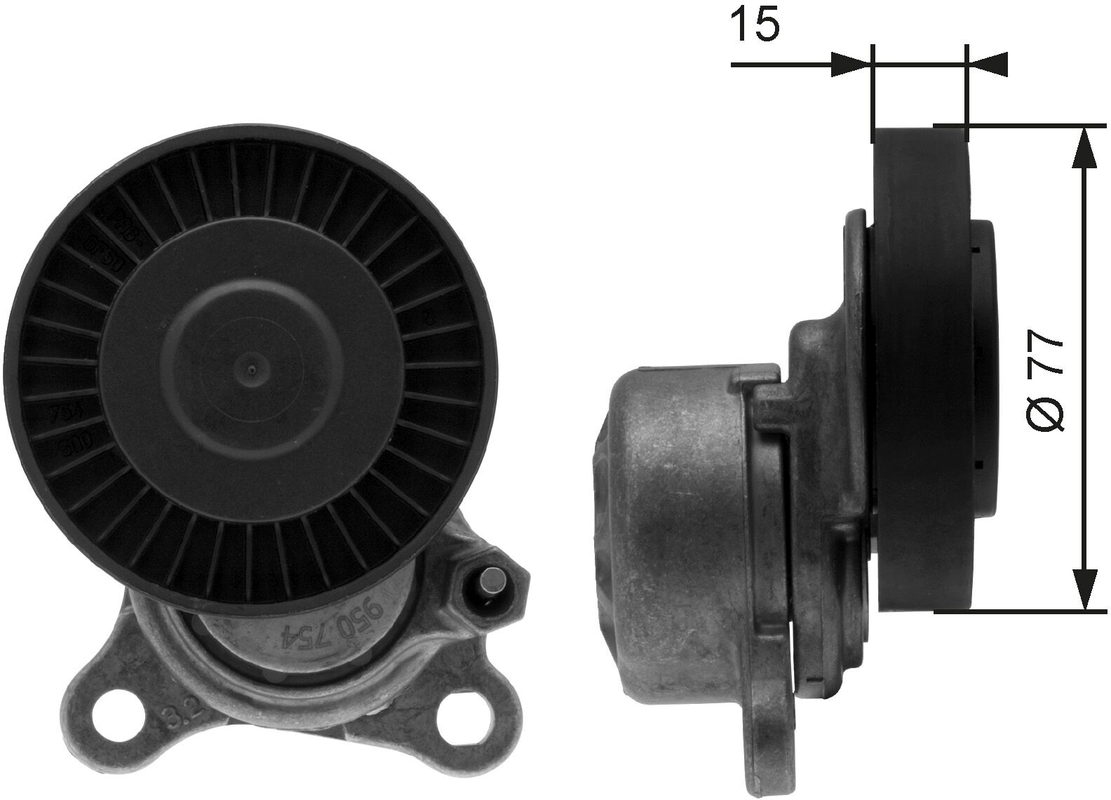 Gates Riemenspanner, Keilrippenriemen Spannrolle, Drivealign® T38441 Für Mg (Nanjing) (Saic)