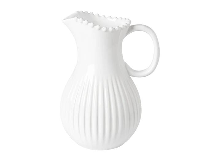 Handgefertigter Wasserkrug „Pearl“ Weiss Costa Nova