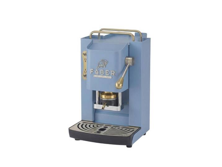 Faber Coffee Machines Kaffeepadmaschine Faber Pro Deluxe 3.0 Messing, ESE Pads, Messing-Details mit hochwertigem 3D-Logo