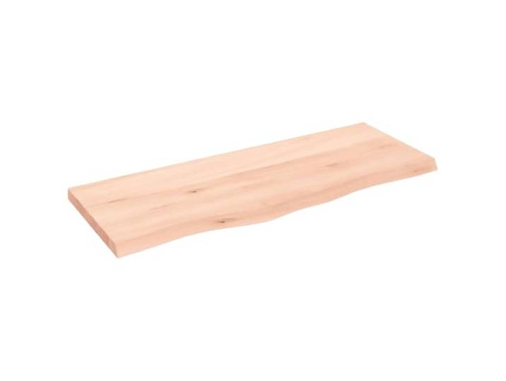 KGFHERENB Tischplatte 100x40 cm Massivholz Eiche Unbehandelt Holzplatte Rustikales DIY Brett aus Eichenholz mit Naturkante fuer Tische im Wohnzimmer, Schlafzimmer oder Esszimmer.