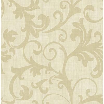 Seabrook Designs Balian Scroll Unpasted Wallpaper