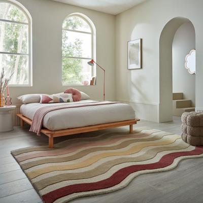 Wollteppich FLAIR RUGS "CASCADE auch als Läufer", bunt (maulbeere), B:160cm H:7mm L:230cm, Wolle, Teppiche, aus 100% Wolle, Organisches Design, handgetuftet