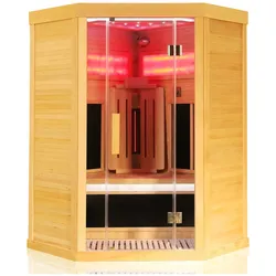 Dewello® Infrarotkabine SALTCOATS 120x120cm, inkl. 3 Vollspektrumstrahler, 4 Karbonstrahler, 2 Personen   Infrarotsauna