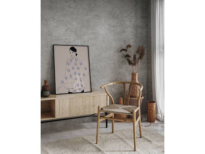 Bild Fashion Illustration Rahmen: Buche Massiv, lackiert Abdeckung: Acrylglas Multicolor 52 x 62cm
