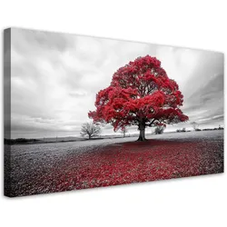 LEINWANDBILD Rote Baumlandschaft 80x40cm