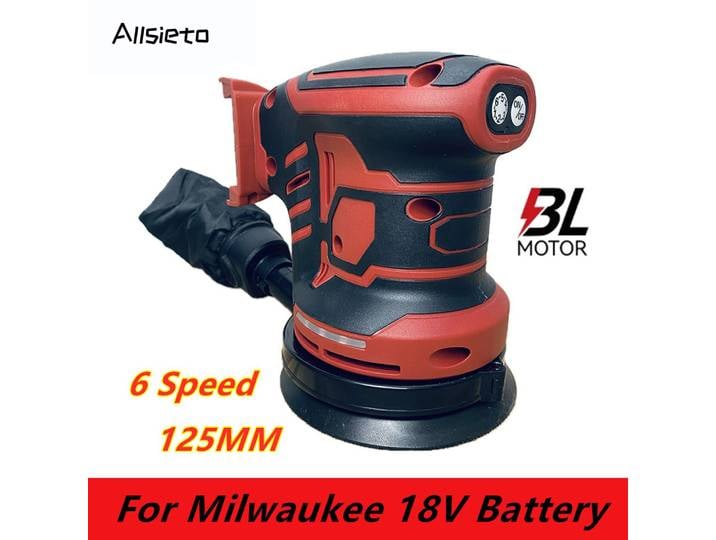 Ponceuse électrique 125mm, ponceuse orbitale sans fil, ponçage du bois, mastic, polissage, outil électrique pour batterie Milwaukee 18V