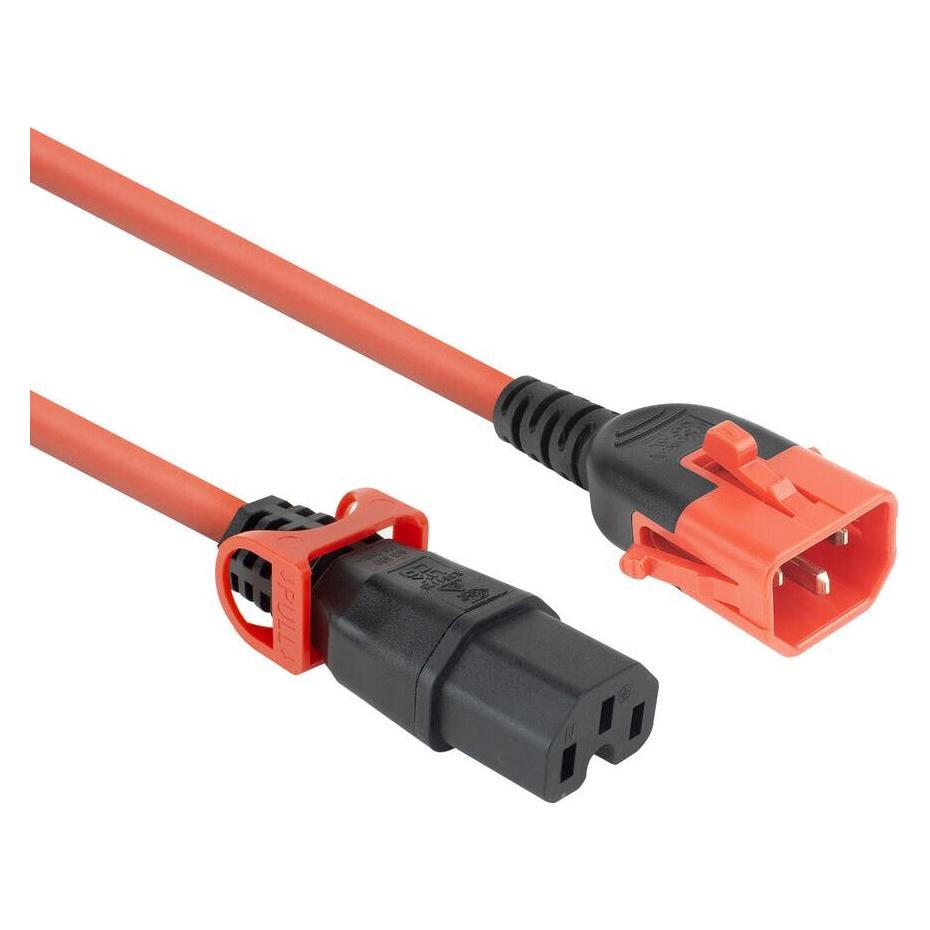 ACT Powercord C14 IEC Lock+ Dual Locking - C15 IEC Lock+ red 1 m, PC3869 (PL0061)
