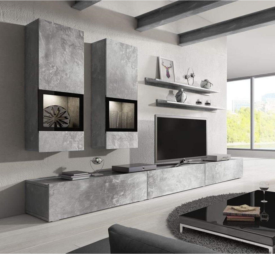 Wade Logan Sydenham TV Stand for TVs up to 75" Concrete Grey 75"