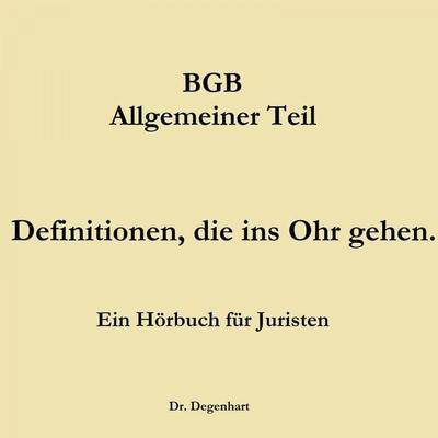 Bgb - Allgemeiner Teil - Thomas Degenhart, Audio, 4250444789177