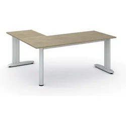 Büroschreibtisch PRIMO FLEXIBLE, 180x160 cm, Eiche natur
