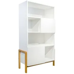 BÜCHERREGAL Weiß und Holz
