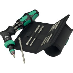 Wera Schraubendreher Kraftform Kompakt Pistol RA-R 2, Kreuz, Torx, Ratschenschraubendreher, 13-teilig