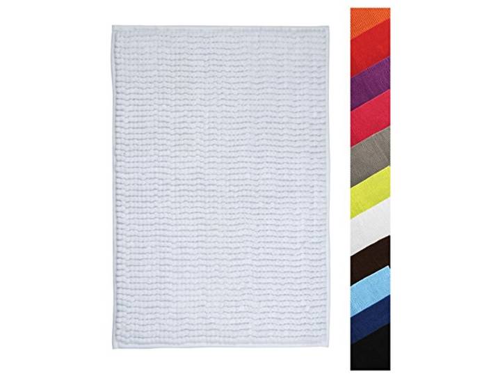 MSV Badtapijt, douchemat, chenille, hoogpolig, badmat, 60 x 90 cm, wit