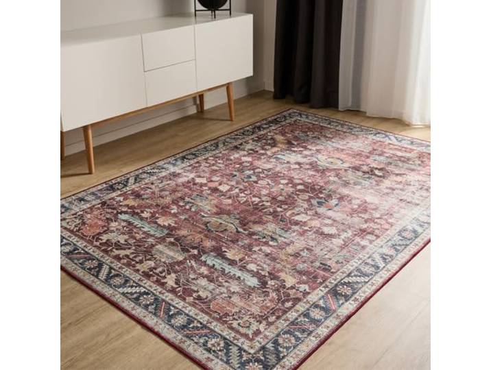 benuta Basic Waschbarer Teppich George - Multicolor 300x400 cm - Kunstfaser - Rechteckig & im Style: Vintage, Elegant, Retro - Pflegeleicht für Wohnzimmer Schlafzimmer