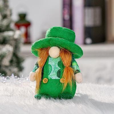 Snug & Styled Lucky Irish Faceless Gnome Doll St. Patricks Day Decoration Ornament braids