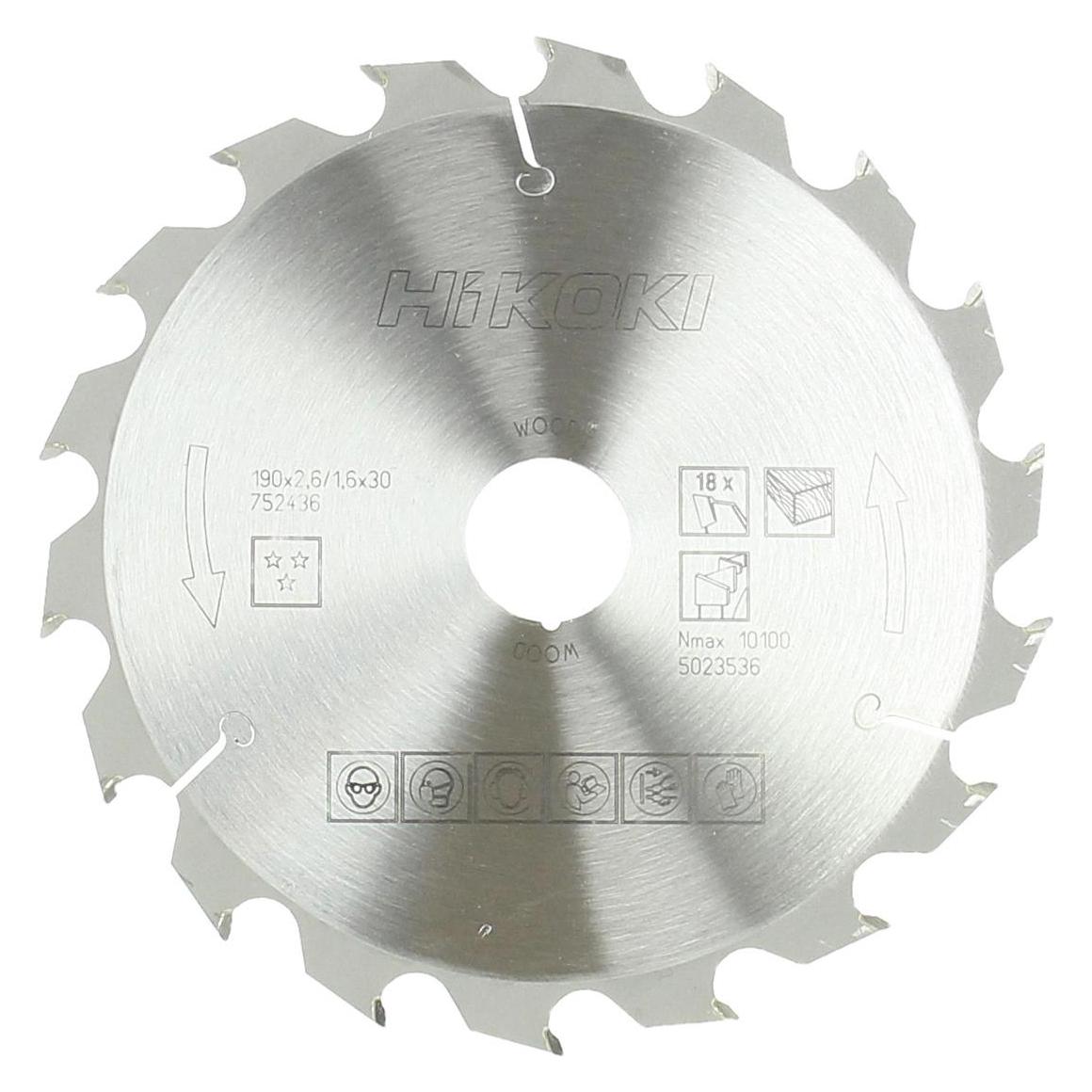 Hikoki Holztrennscheibe 190x30mm HITACHI 18 Zähne (HM-Sägeblatt)