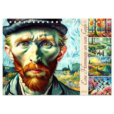 Eine Hommage an van Gogh (Tischkalender 2026 DIN A5 quer), CALVENDO Monatskalender