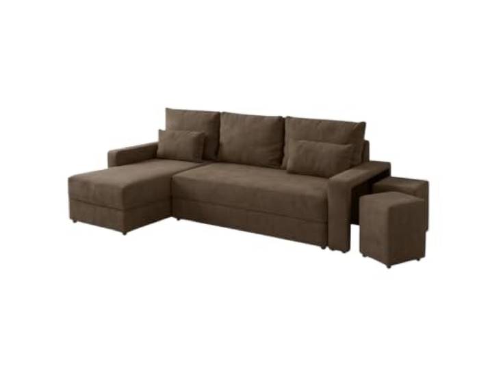 Furnelo Austin Ecksofa L Schlaffunktion Bettkasten 2 Hocker