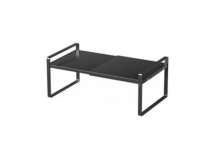 LuxusKollektion Küchenregal Schrankregal Metall erweiterbar Schwarz, 1-tlg.