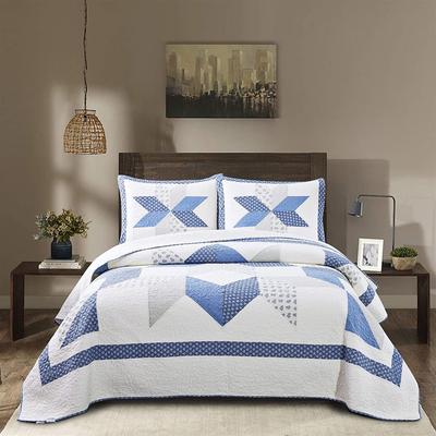 KASENTEX Cotton Patchwork Quilt Floral Patchwork Oversized Bedspread Coverlet