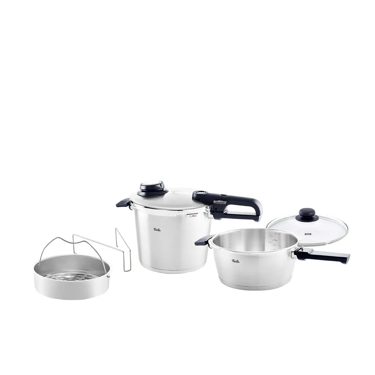 Fissler Vitavit Premium 2-delige set snelkookpannen met glazen deksel, 3,5 + 6 liter