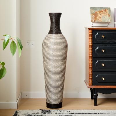 Kodotan sofa "39.4"" Handmade PVC Tall Floor Vase, Rustic Textured Floor Vase for Home Decor, Perfect for Living Room, Entryway, Bedroom"