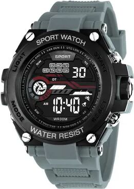 Quick Pick Pro YIKAZE Tactical Digital Sports Watch Waterproof Military LED Wristwatch gray
