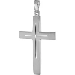 trendor 21314 Herren-Anhänger Kreuz 925 Silber Rhodiniert 28 mm
