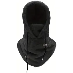 Dema, Damen, Sturmhaube + Halsschlauch, Flauschiger Gesichtsschutz Skimaske Sturmhaube Schwarz, Schwarz, One Size