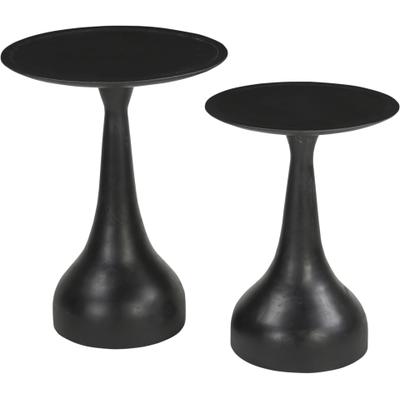 Beistelltisch SIT "Yerewan rund aus Mango massiv mit natürlicher Maserung", schwarz, B:46cm H:59cm T:46cm, Mango massiv, Tische, Beistelltisch, Ø 46 cm Tischplatte aus Mango massiv mit einzigartiger Maserung