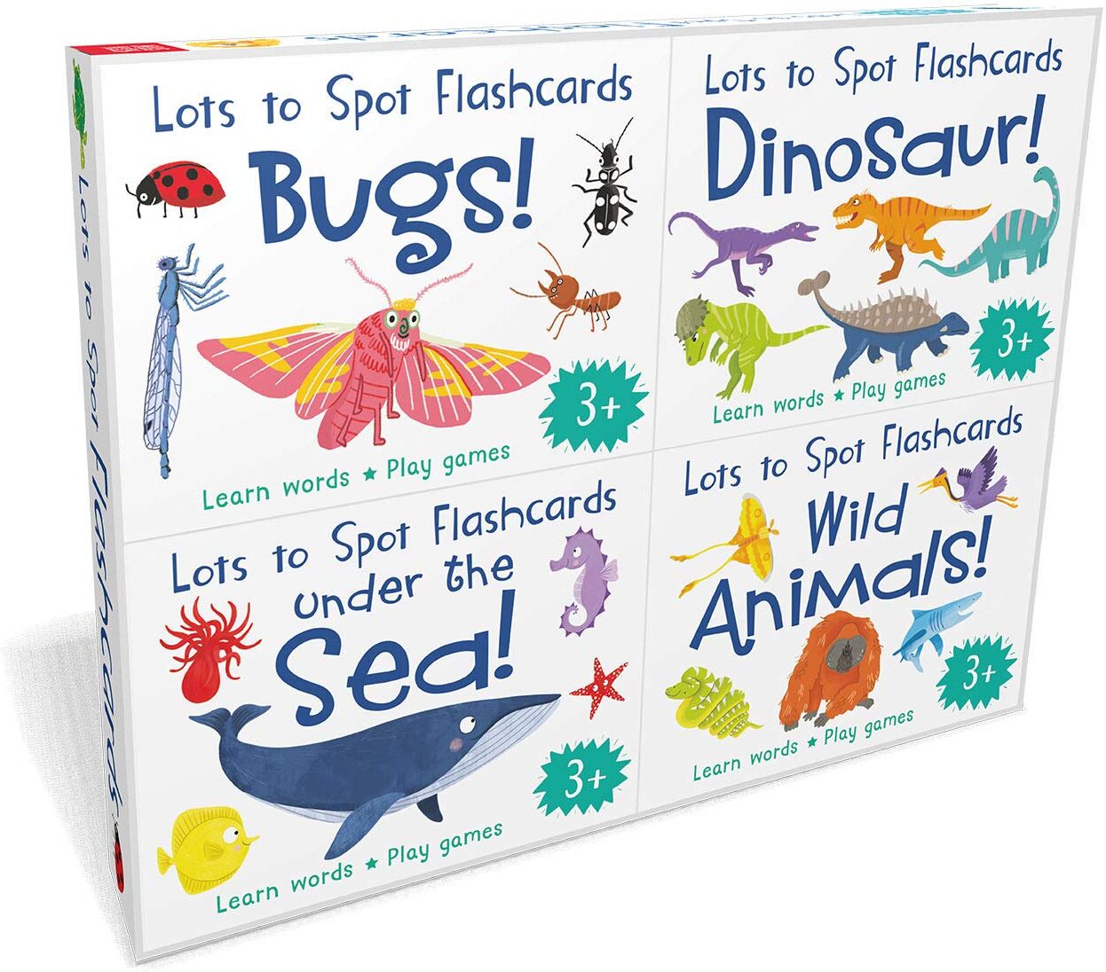Miles Kelly Lots to Spot Flashcards Set: Busy Animals by Rosie Neave - Hardback Tray of 4 Illustrated First-Words Flashcard Packs - Ages 3-5