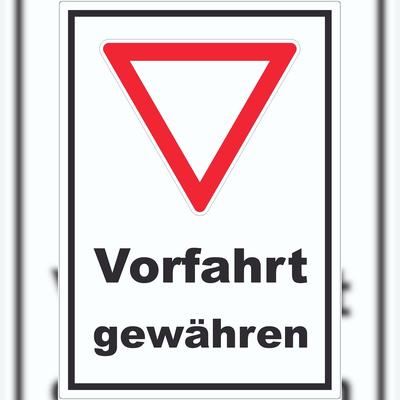 HB-Druck Aufkleber Vorfahrt gewähren A7 (74x105mm)