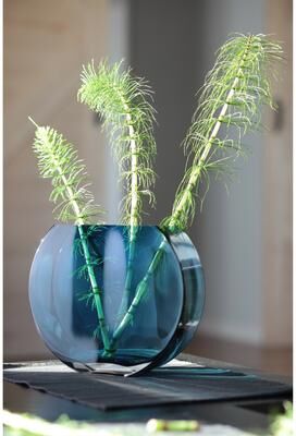 "Barski Sphere Vase- 9"" Height- Blue - 9"" Height"