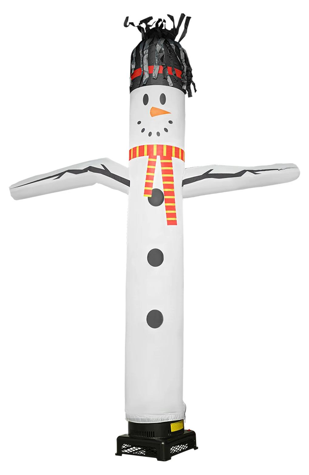 Aufblasbarer Schneemann - Air Dancer Werbefigur 3 m - Mit 550 W Gebläse - Wasserdicht IPX4 für außen - 210D Oxford-Gewebe - EU-Stecker 230 V - Weiß/Schwarz