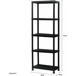HTI-Living, Kellerregal, Standregal belastbar bis 25 kg pro Fach für Keller, Garage und Haushalt