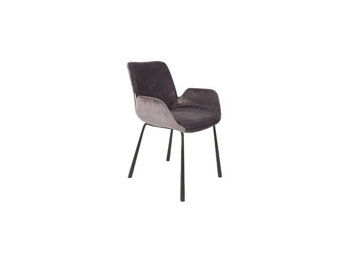 Fauteuil en tissu gris foncé Brit
